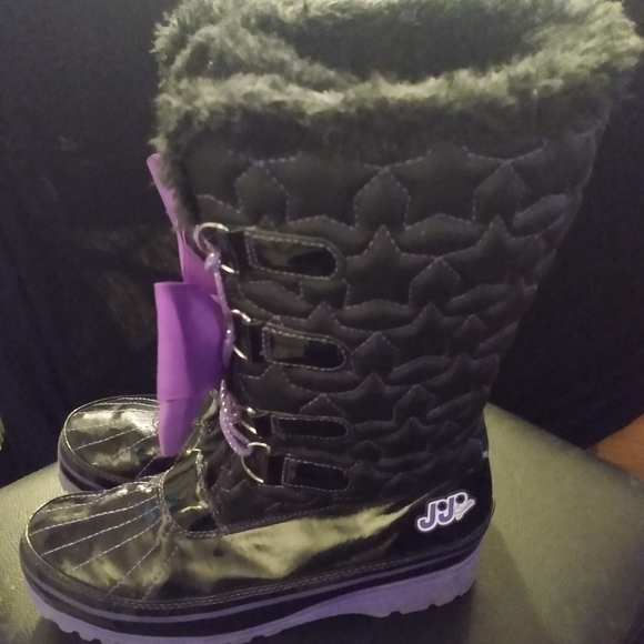 Girls JO-JO Winter boots black/Purple - Picture 1 of 3